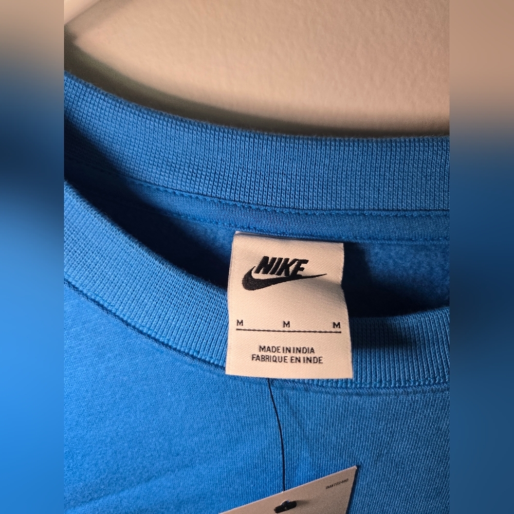 Nike Men's Crew Neck Sweatshirt Photo Blue Orange Size Medium Smile Sunshine - Picture 3 of 6